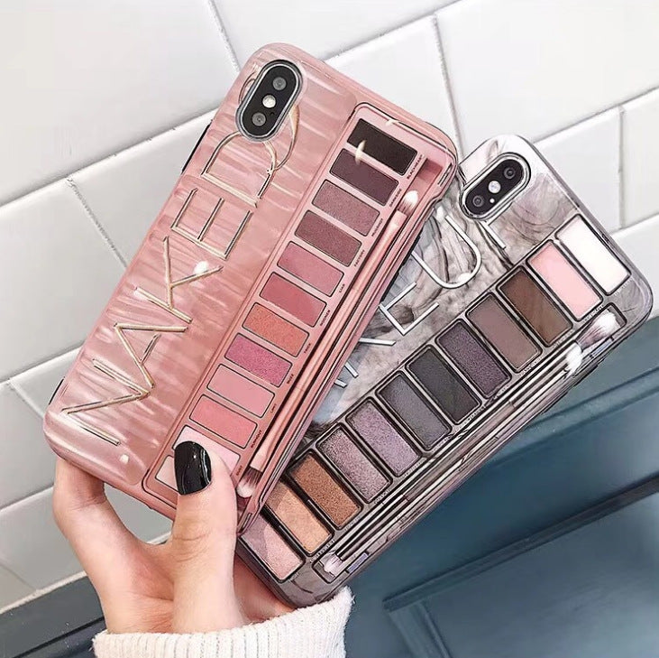 New Fashion Marble Pattern Eyeshadow Palette Phone Case for Girls for iPhone image 2