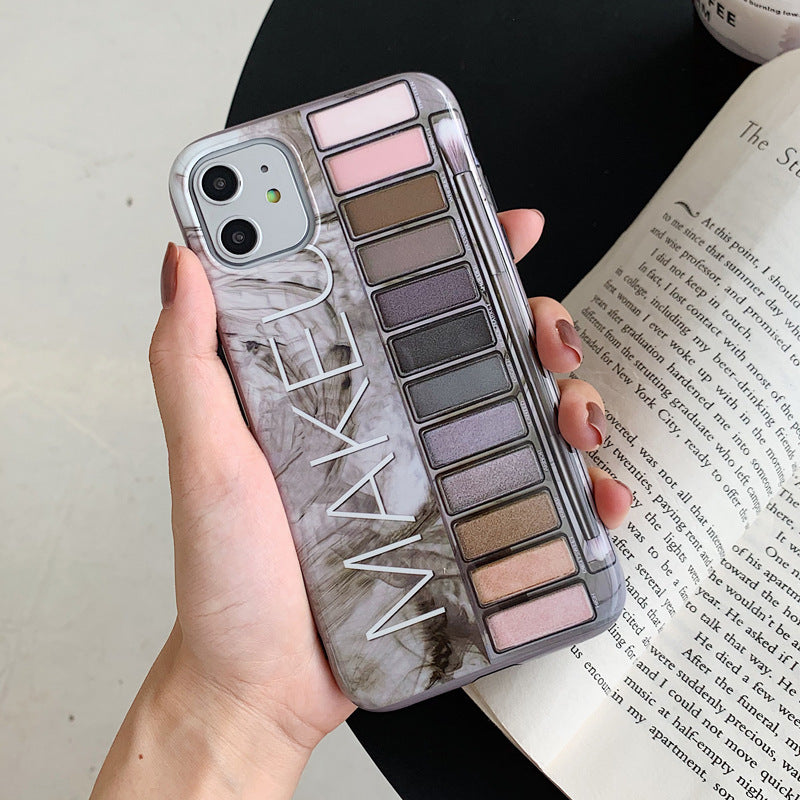 New Fashion Marble Pattern Eyeshadow Palette Phone Case for Girls for iPhone image 7