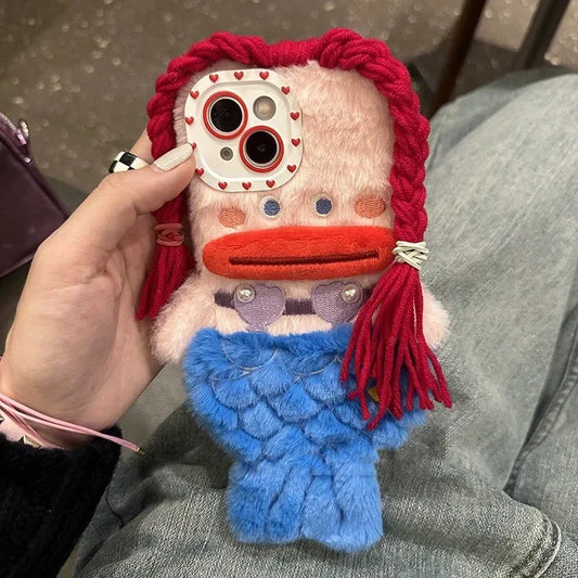 3D Cute Plush Mermaid Girls Gift Phone Case