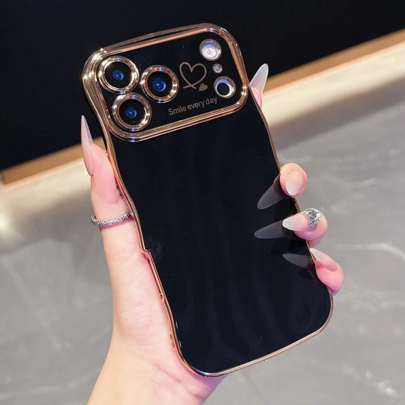 Side Love Electroplating Case For iPhone - Cover Lens Shockproof Bumper