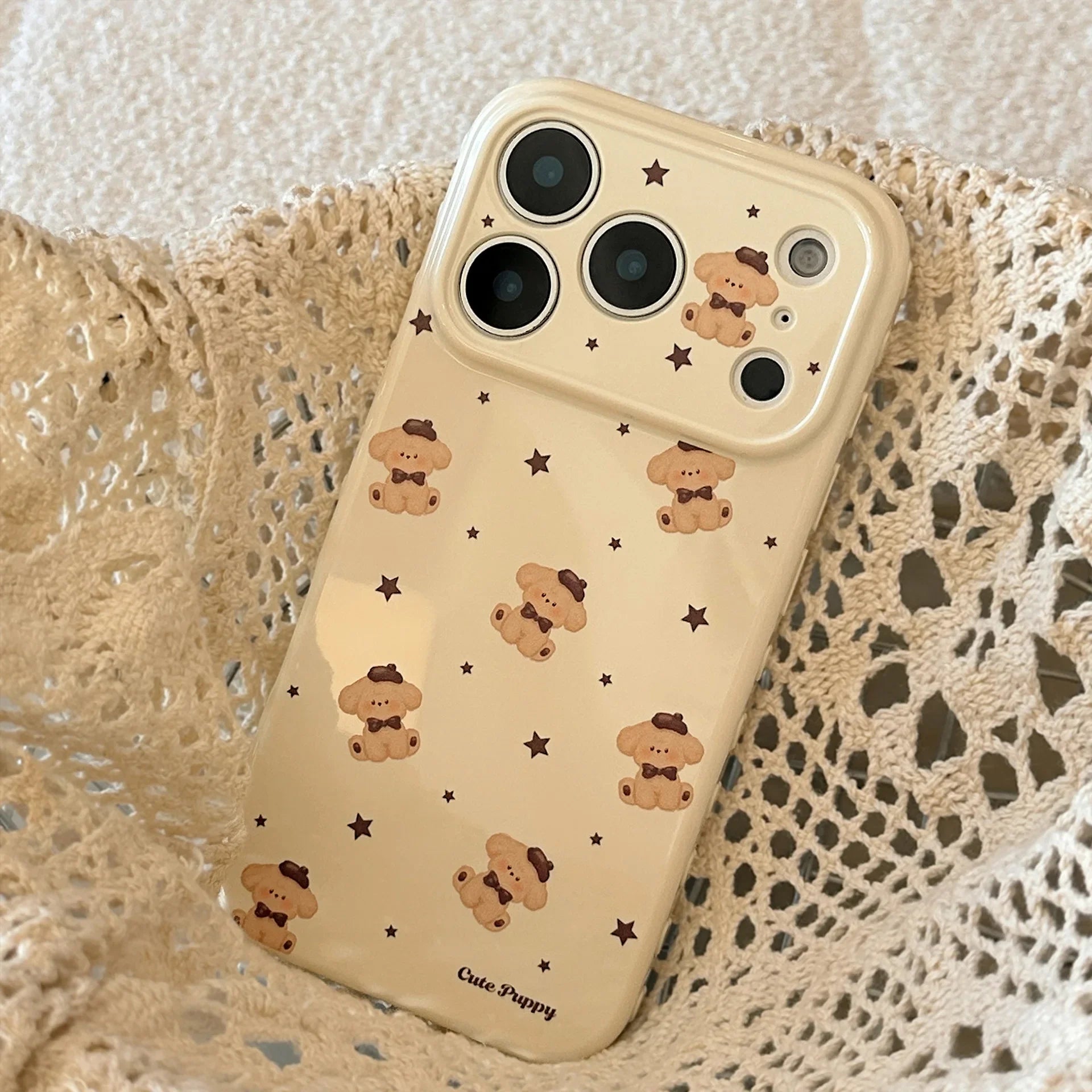 Korean Cartoon Puppy Stars iPhone Case Korean Cartoon Puppy Stars iPhone Case