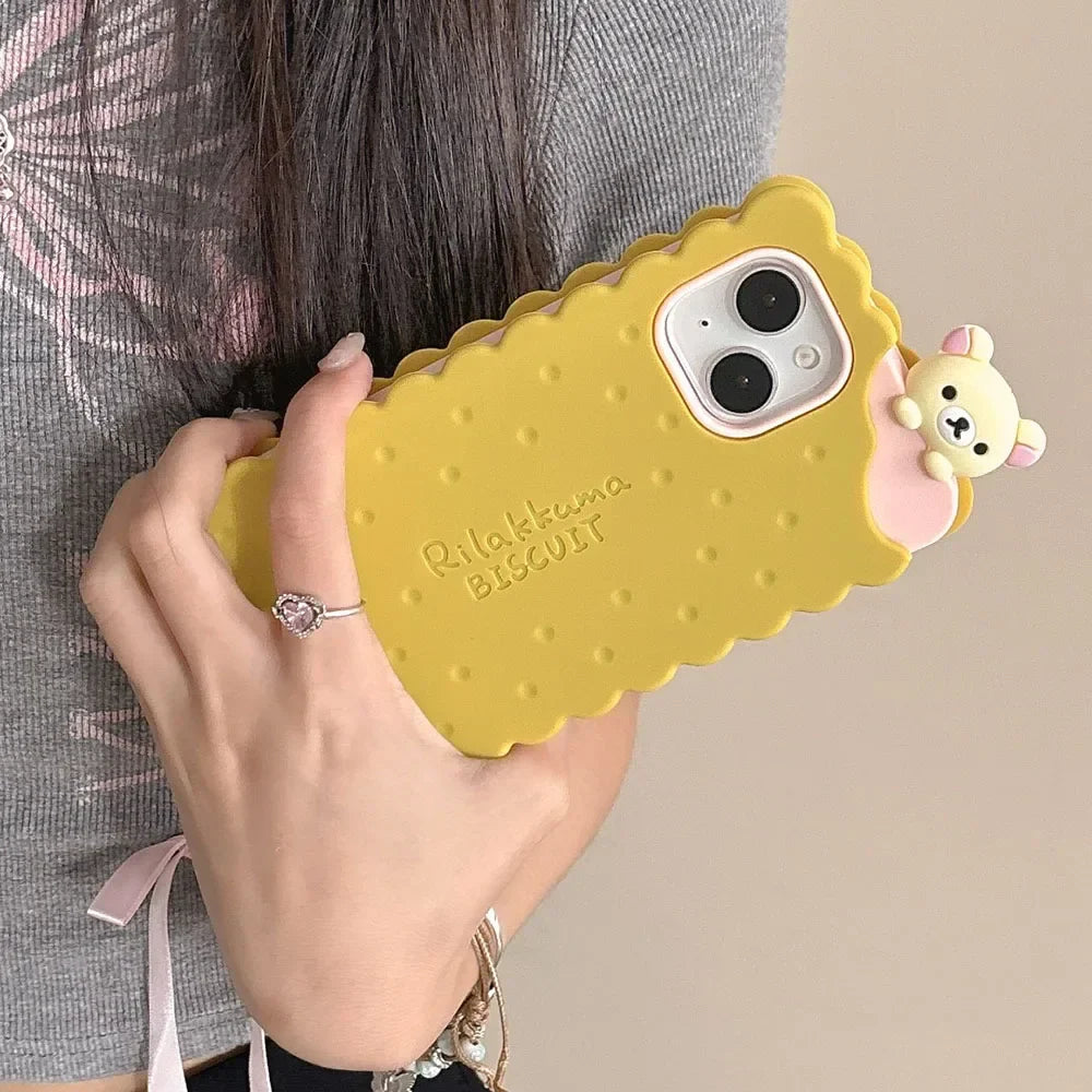 Sandwich Biscuit Tide Bear Soft Silicone Phone Case