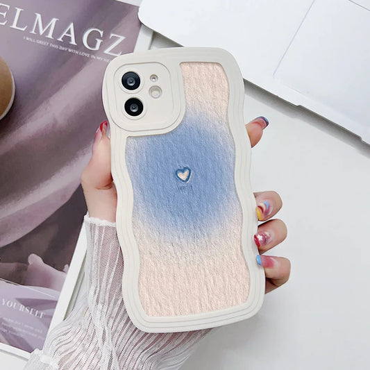 Soft Wavy Lines Love Heart Phone Case