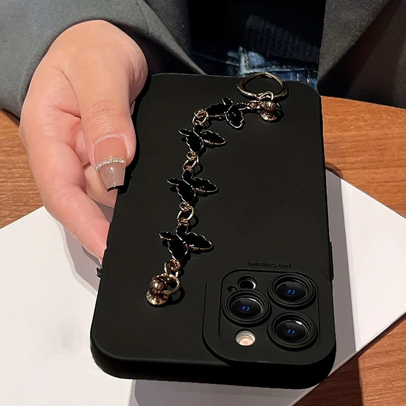 Black White Butterfly Chain Phone Case