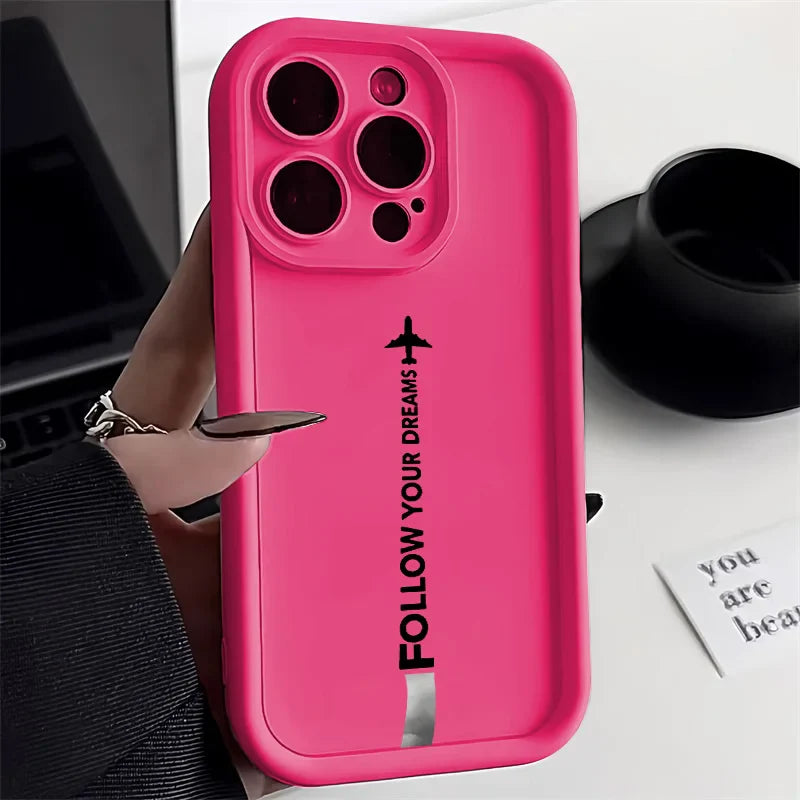 Travel-Inspired Airplane Route Soft Liquid Silicone Phone Case