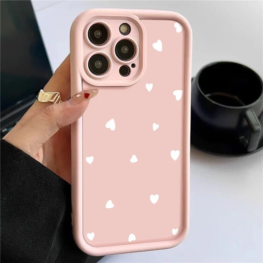 Simple Style Love Hearts Print Soft Silicone Cover Coque Phone Case