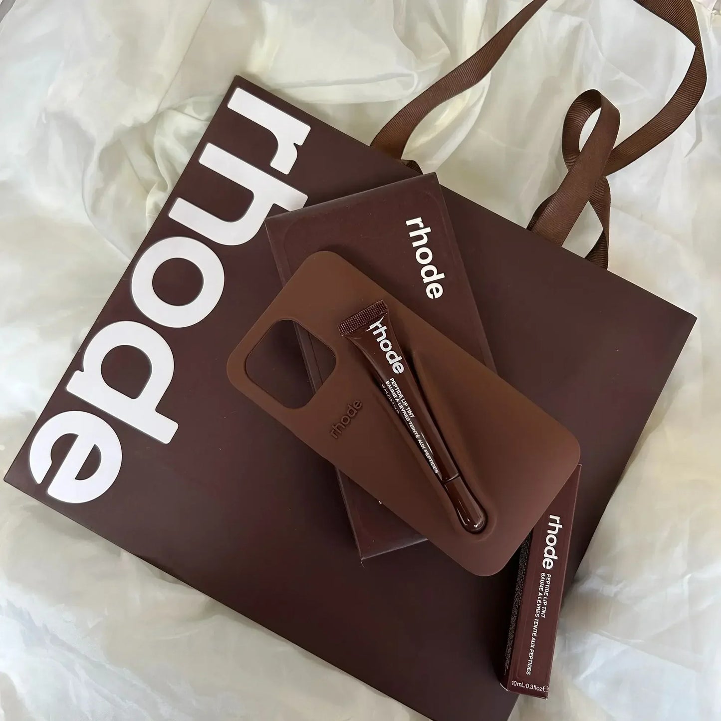 Rhode Lip Portable Silicone Phone Case, Protective Cover for Lipstick Set, Gift & Shopping Essential