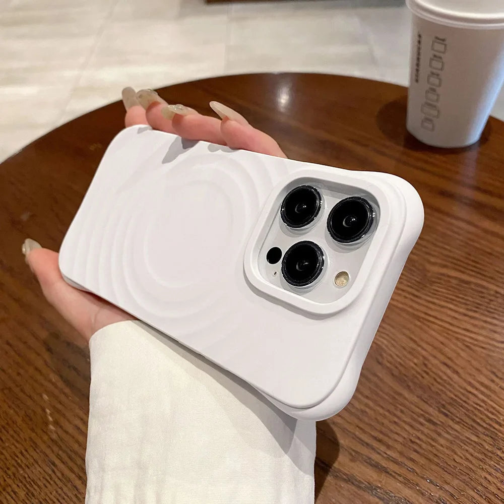 Water Ripple Liquid Silicone For Magsafe Wireless Charge Magnetic Phone Case