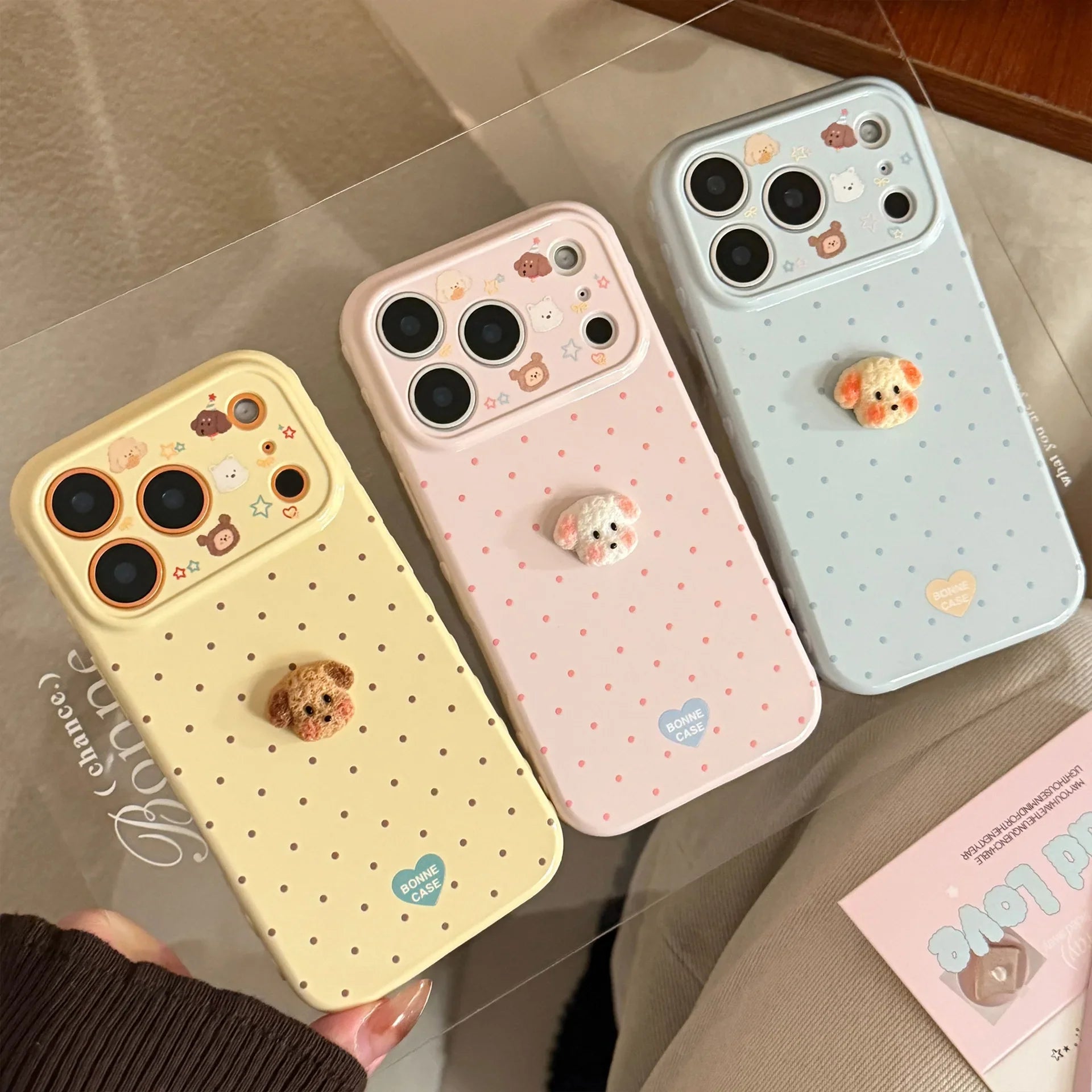 Korean Polka Dots 3D Puppy iPhone Case Korean Polka Dots 3D Puppy iPhone Case