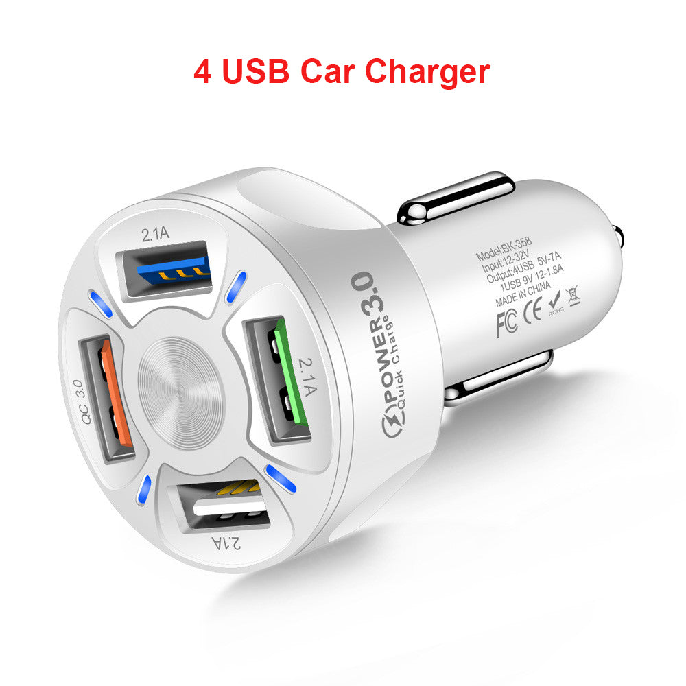 4 USB Car Charger Quick Charge 4.0 3.0 35W 7A Fast Charging Charger for iPhones image 9