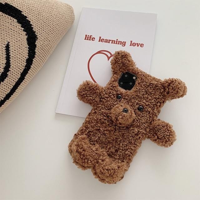 3D Cartoon Plush Bear iPhone Case