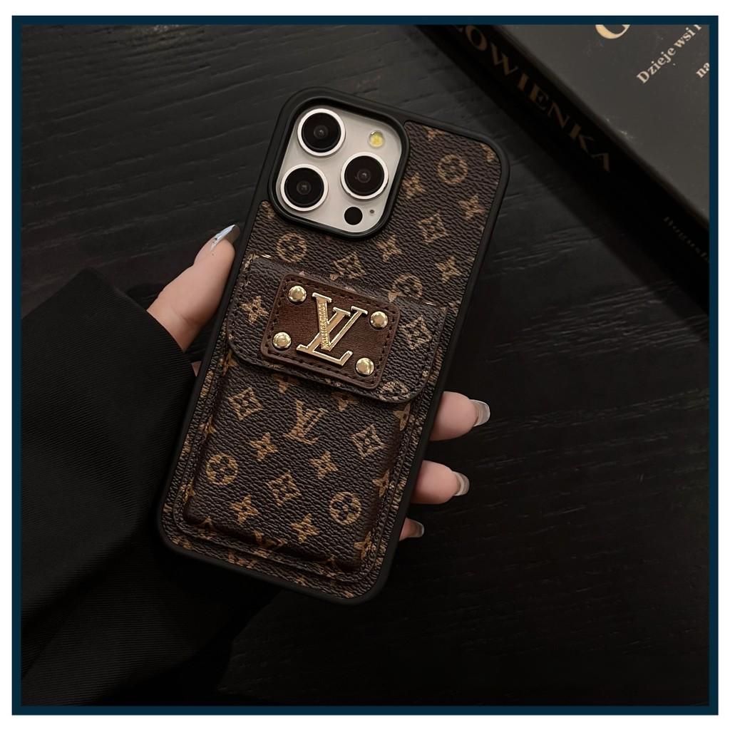 Premium Card Wallet Phone Case with Gold Hardware – Designer Inspired