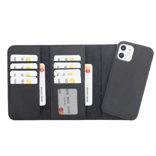 Santa iPhone 12 Mini Leather Detachable Wallet Case