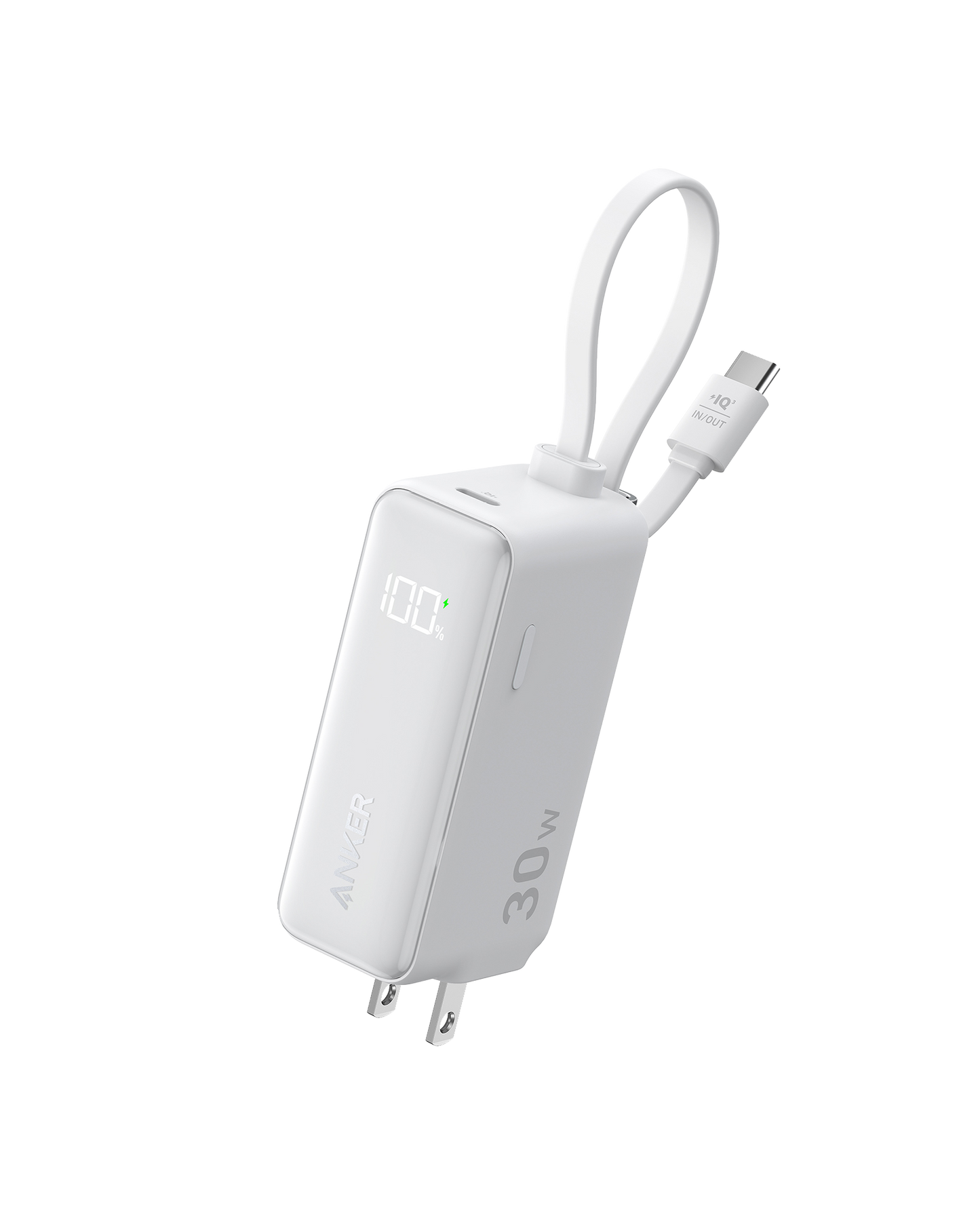 Anker Power Bank (30W, 5k,  Fusion, Built-In USB-C Cable)