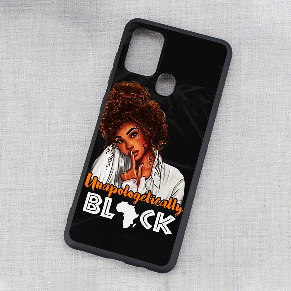 Cartoon Paint Black Girls Soft Cell Phone Case for Samsung Galaxy A21S image 3