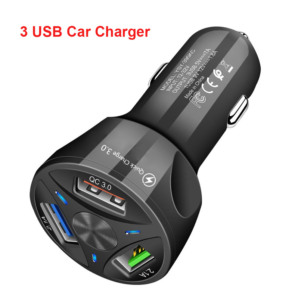 4 USB Car Charger Quick Charge 4.0 3.0 35W 7A Fast Charging Charger for iPhones image 6