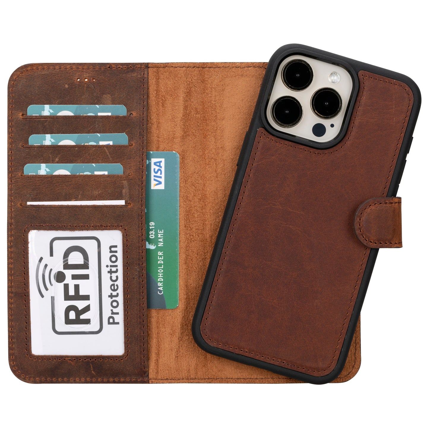 Magic iPhone 16 Pro Max Leather Detachable Wallet Case