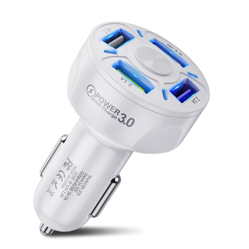 4 USB Car Charger Quick Charge 4.0 3.0 35W 7A Fast Charging Charger for iPhones image 2