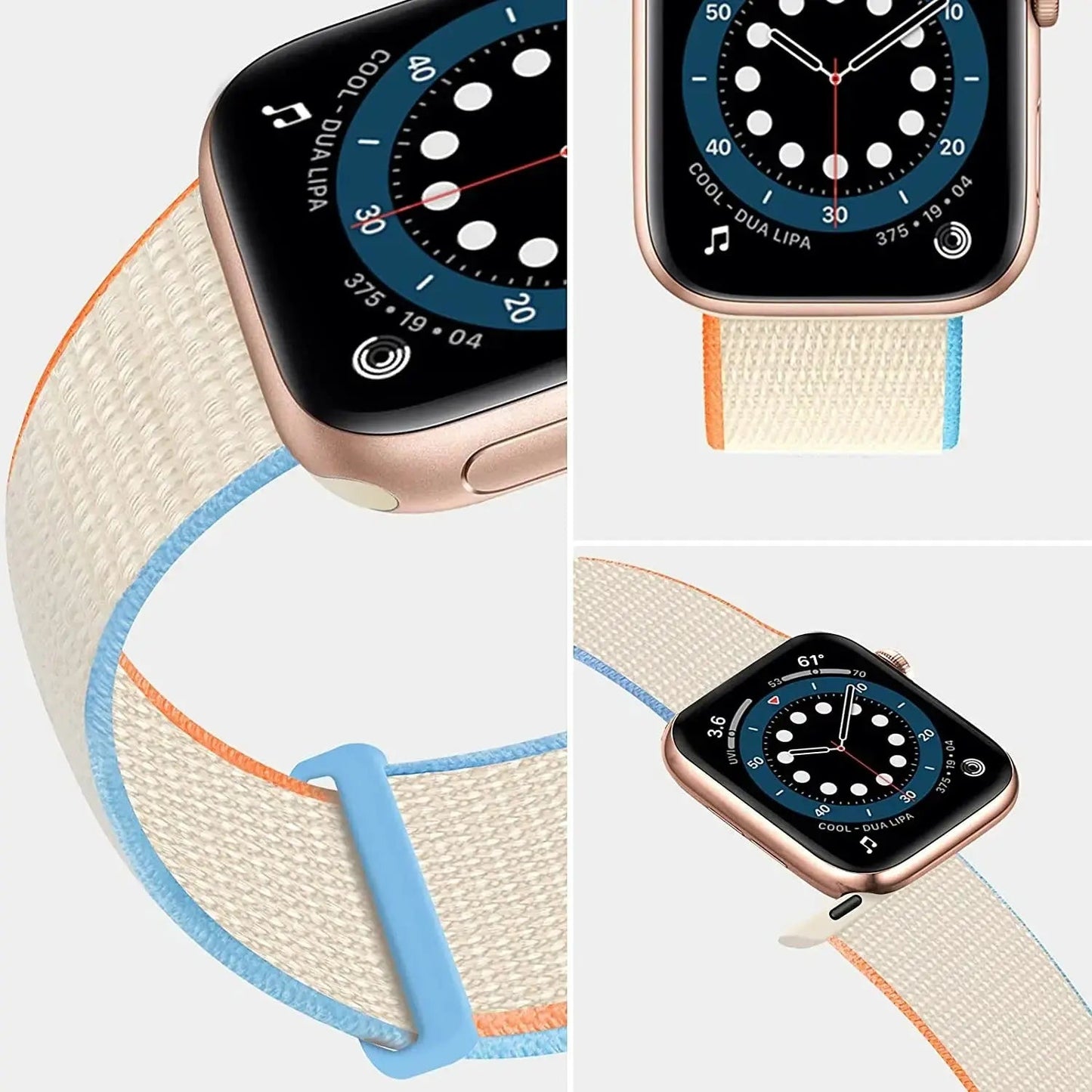 Band For Apple Watch bands Series 2 9 8 7 SE/6/5/4 Ultra 40MM 44MM 49MM Nylon Soft Breathable Strap