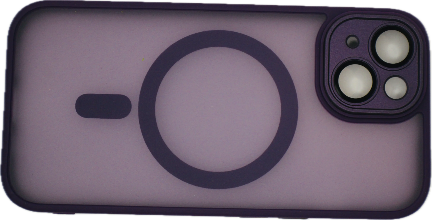 shockproof phone case For Phone Armor Magnetic Wireless Charging Case For iPhone Shockproof Lens Protection Cover Dark Purple