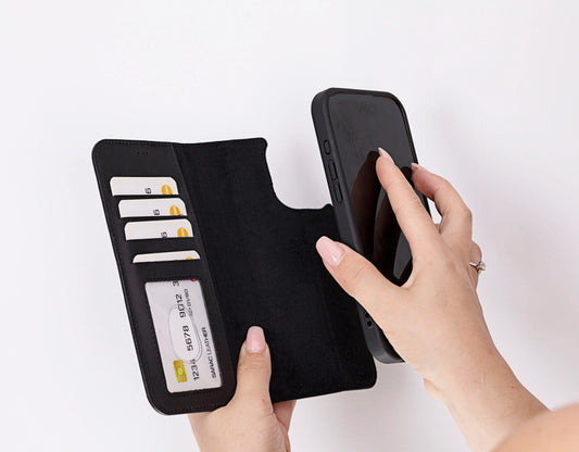 Liluri iPhone 16 Pro Detachable Leather Wallet Case