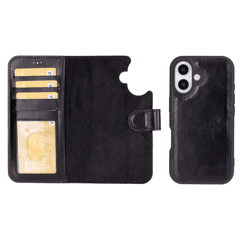 Magic iPhone 16 Plus Detachable Leather Wallet Case