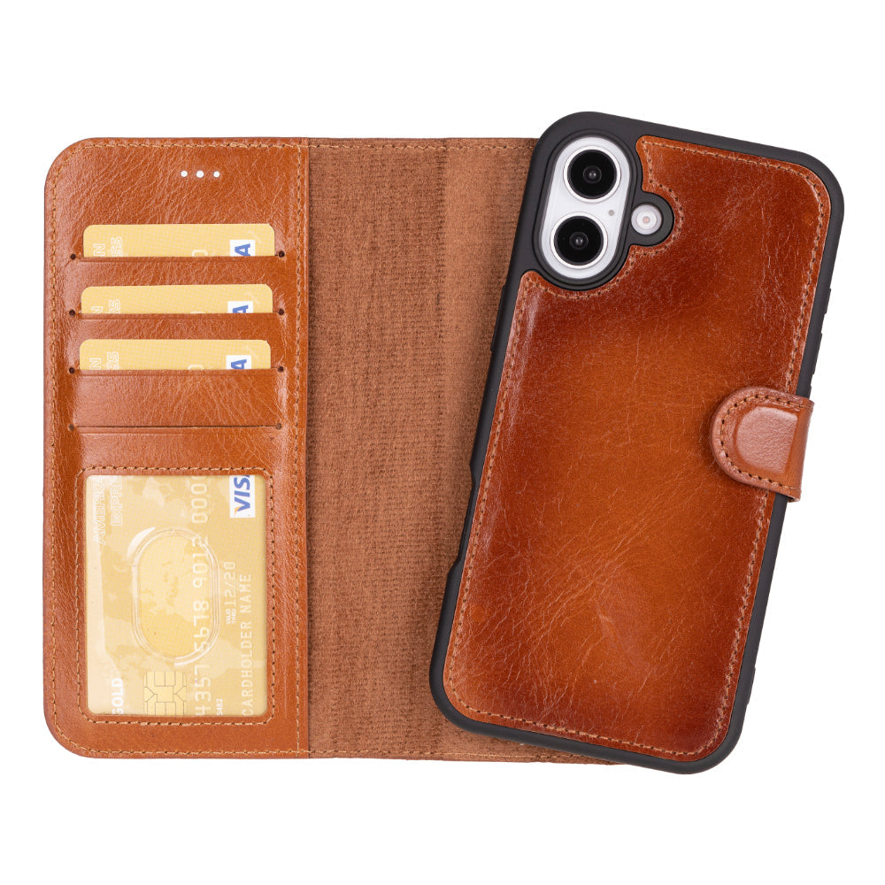 Magic iPhone 16 Plus Detachable Leather Wallet Case