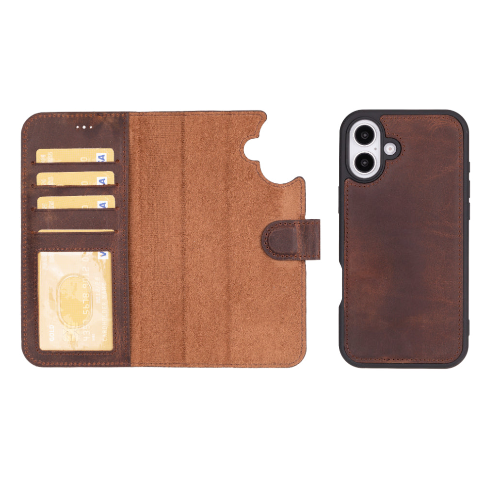 Magic iPhone 16 Plus Detachable Leather Wallet Case