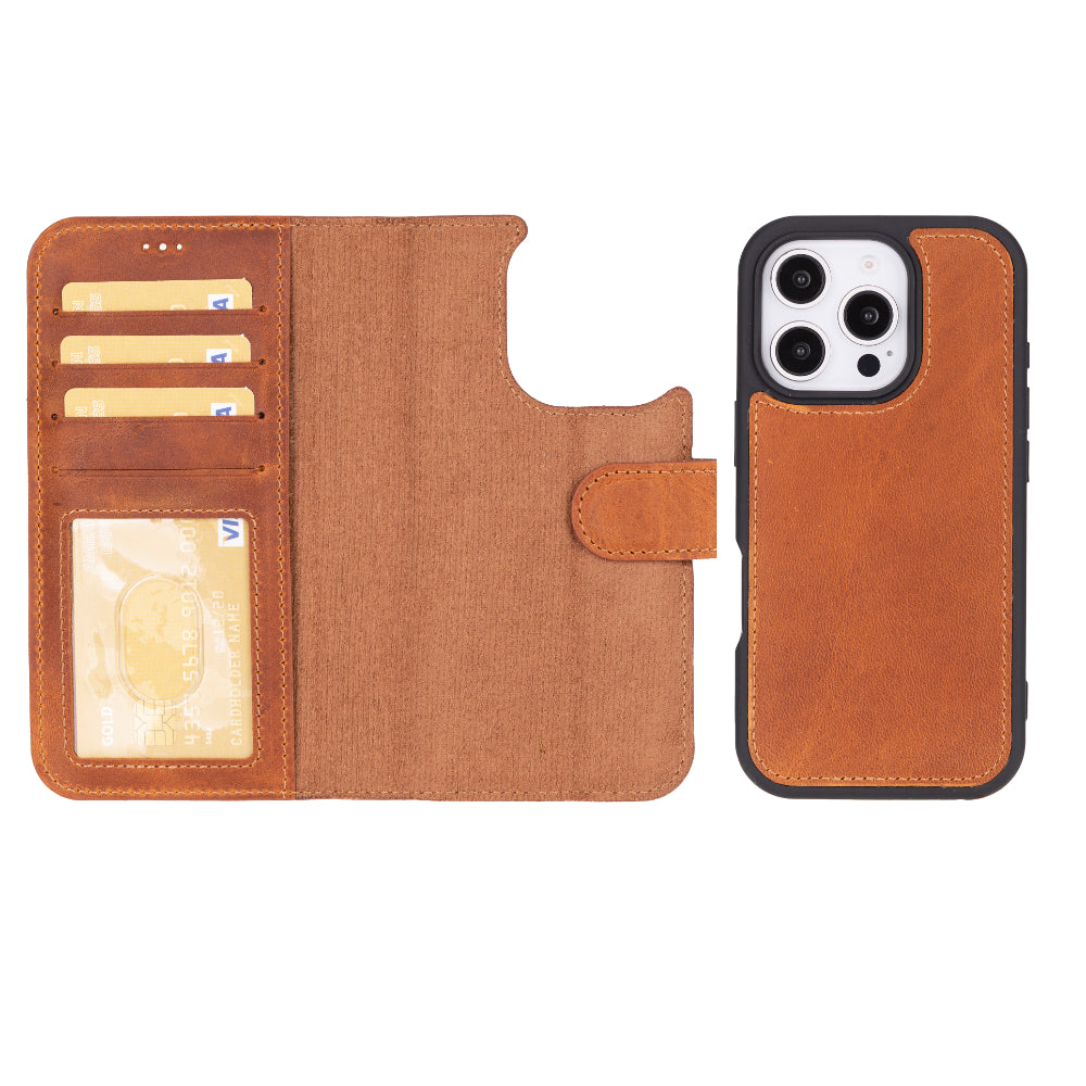 Magic iPhone 16 Pro Detachable Leather Wallet Case
