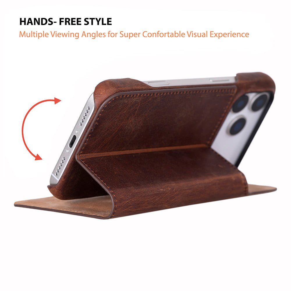 Sonat Leather iPhone 17 Pro Folio Case