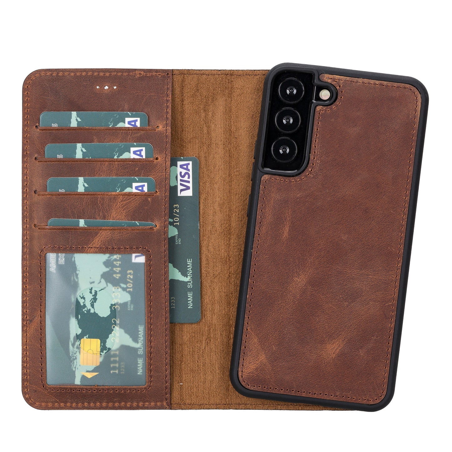 Magic Samsung Galaxy S22 Ultra Leather Detachable Wallet Case