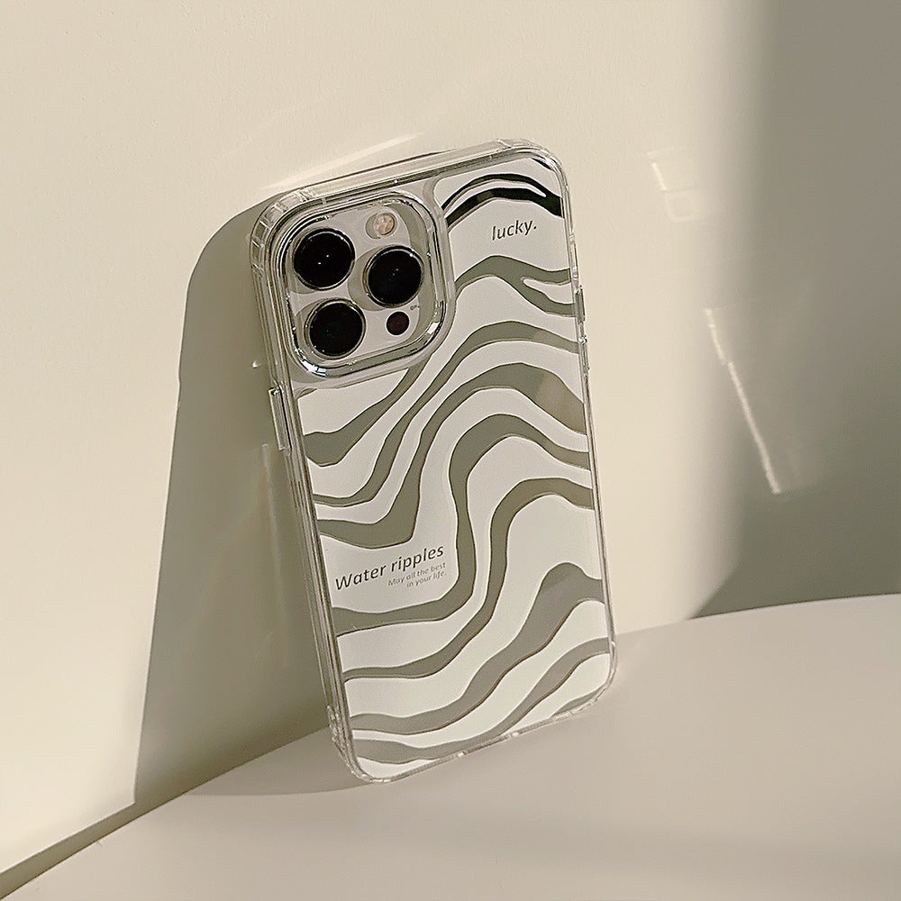 Abstract mirror iphone16 iPhone case 17promax simple 13 premium 11 makeup mirror 12 zebra pattern