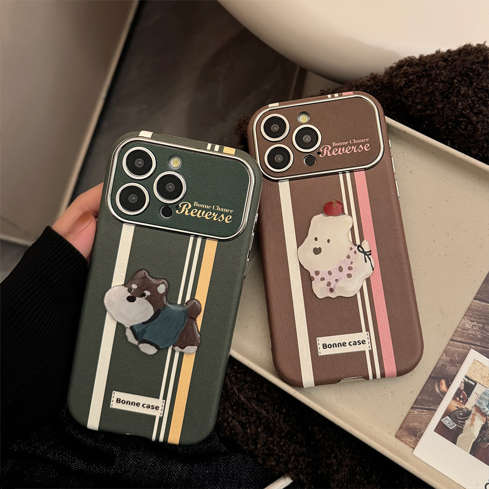 American stripes are suitable for Apple 15promax mobile phone case iphone16 cartoon bracket 17 all-inclusive 13 generation 14.