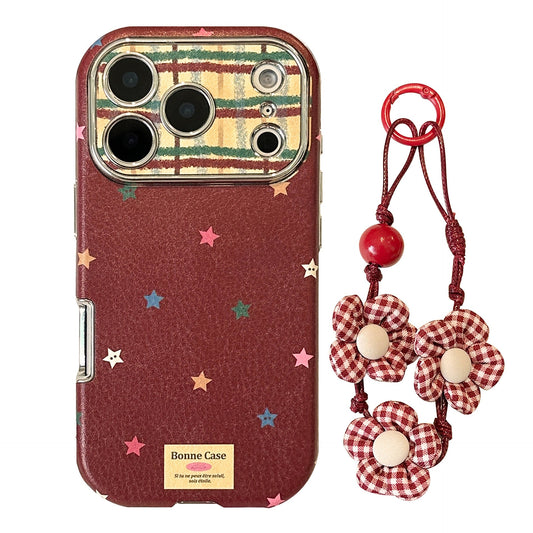 Color star contrast creative application iphone17promax mobile phone case Apple 16 anti-drop 13 all-inclusive 15 hand rope