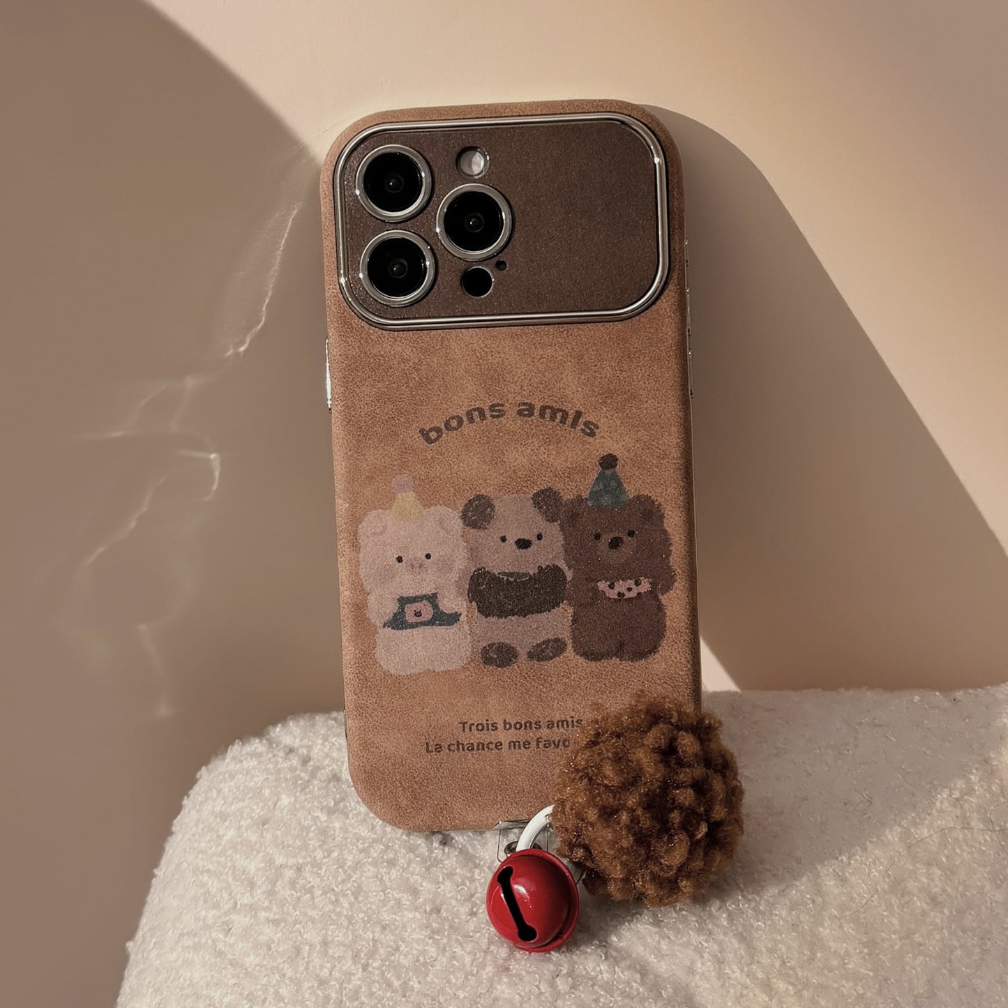 Autumn and winter cartoon small animals for iphone16 mobile phone case apple 15promax suede 14 hairball rope 17