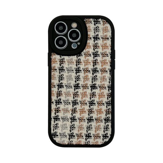 Xiaoxiangfeng iphone16 Apple 17 mobile phone case 11 retro 15pro max knitted 12 thousand bird grid Xs applicable