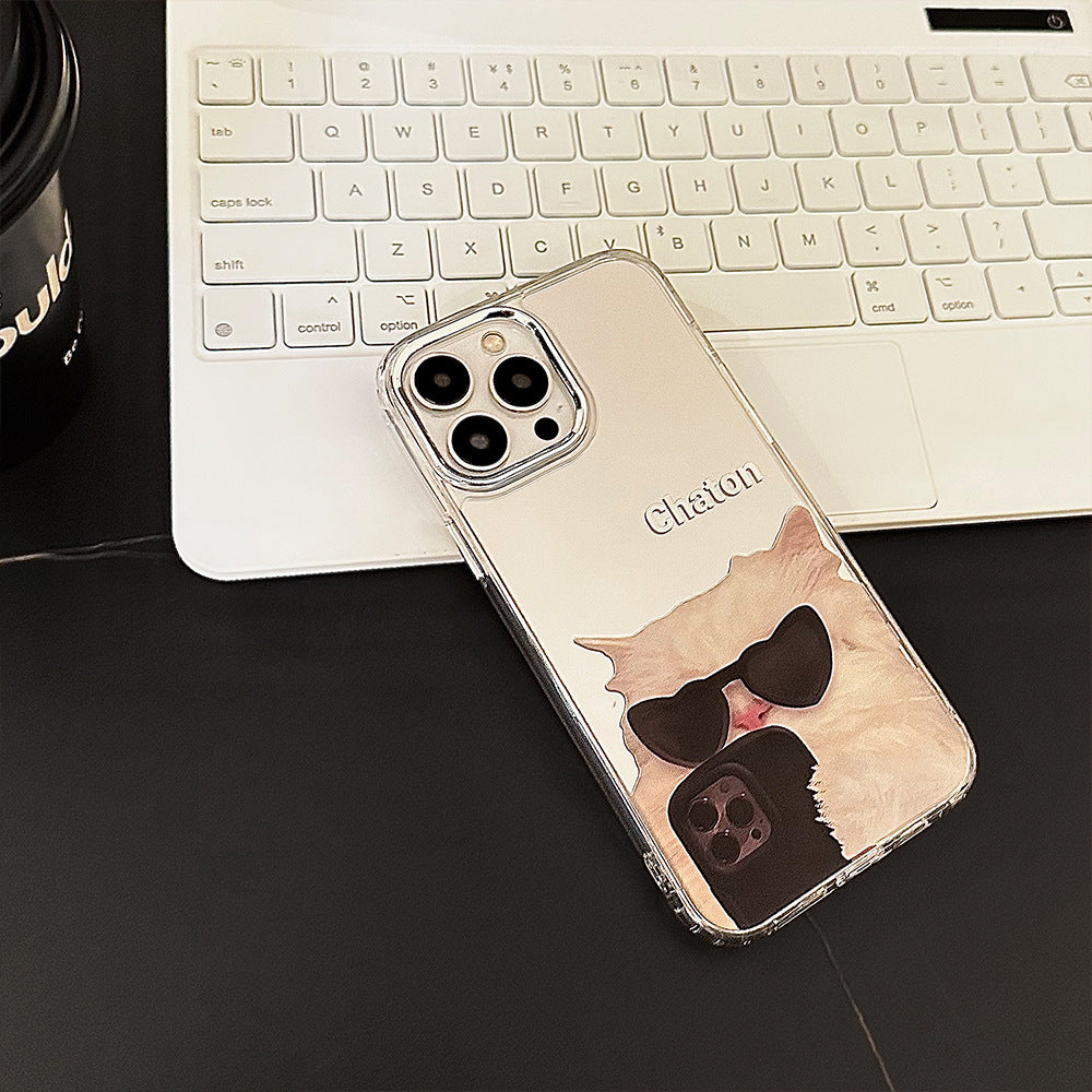 Sunglasses cool cat iPhone17 is suitable for 16promax Apple mobile phone case 11 niche funny 12 mirror 15 generation