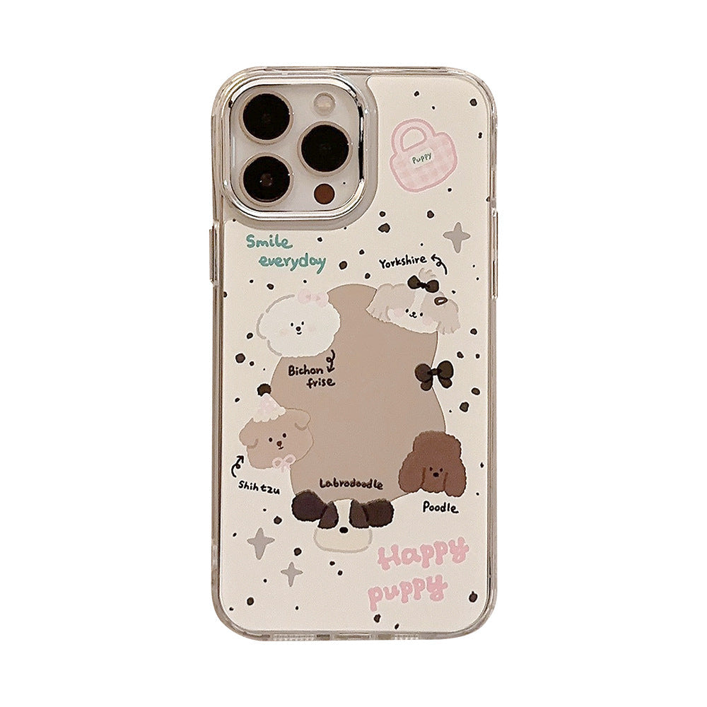Sweet ins puppy iphone16 for 17pro max iPhone case 13 electroplated mirror 11 original 12