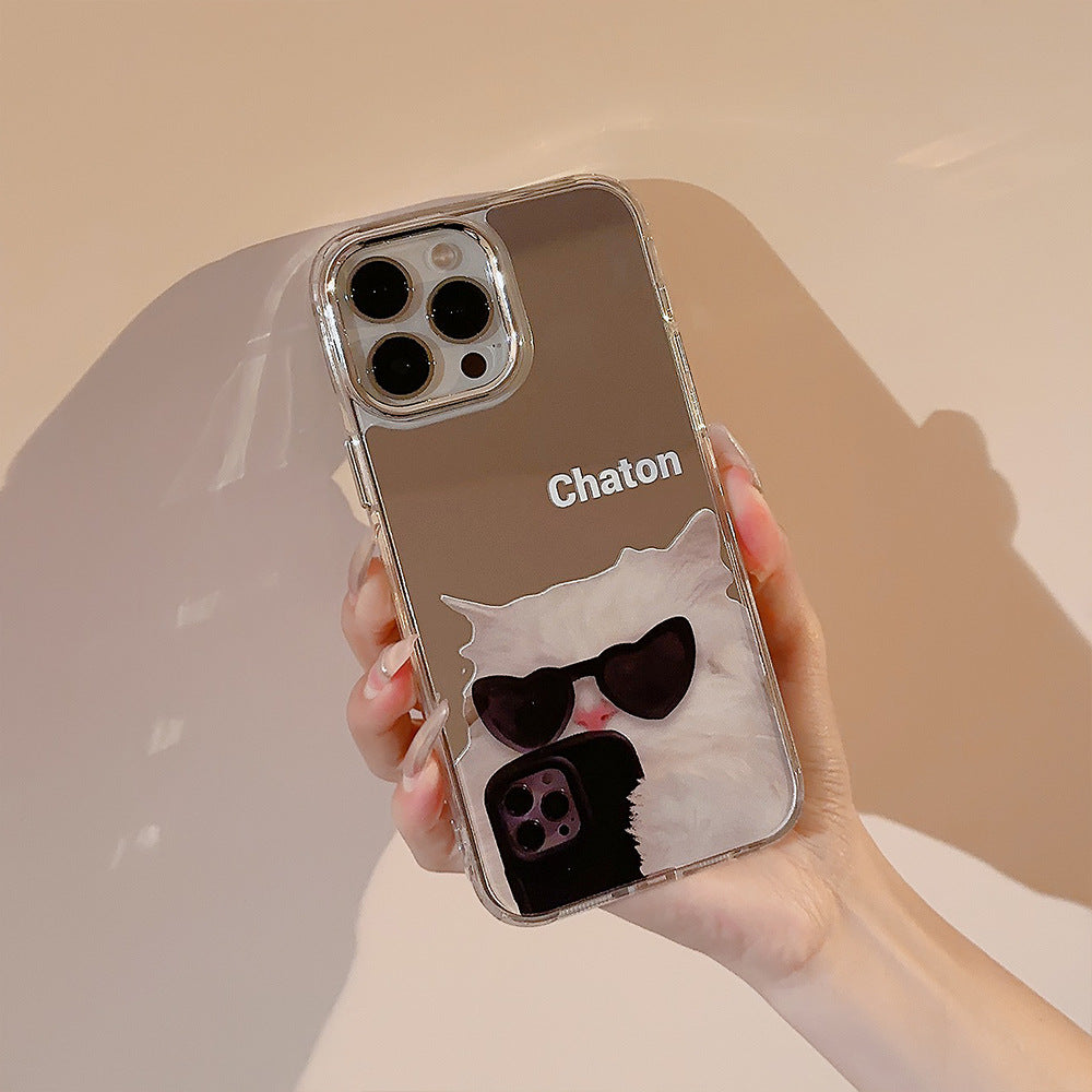 Sunglasses cool cat iPhone17 is suitable for 16promax Apple mobile phone case 11 niche funny 12 mirror 15 generation