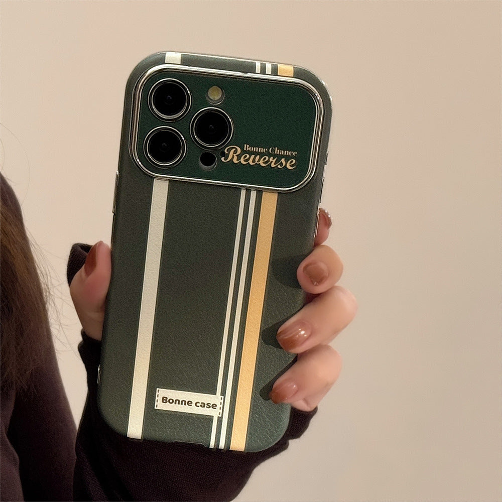 American stripes are suitable for Apple 15promax mobile phone case iphone16 cartoon bracket 17 all-inclusive 13 generation 14.