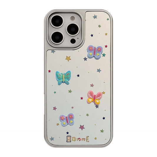 Three-dimensional butterfly is suitable for 16 Apple 15promax mobile phone case iphone17 electroplated mirror 13 sweet 15 generation