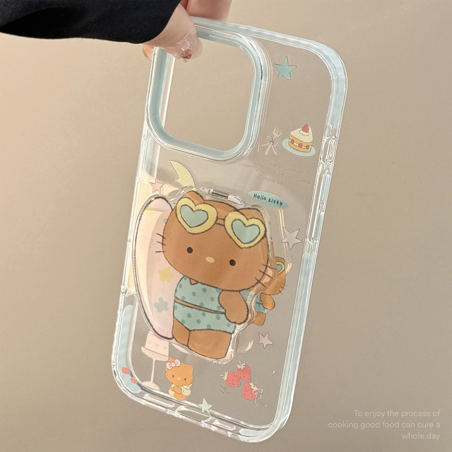 Stereo cartoon iPhone17promax Apple 16 mobile phone case, black cat suitable for 14 folding mirror 13 soft