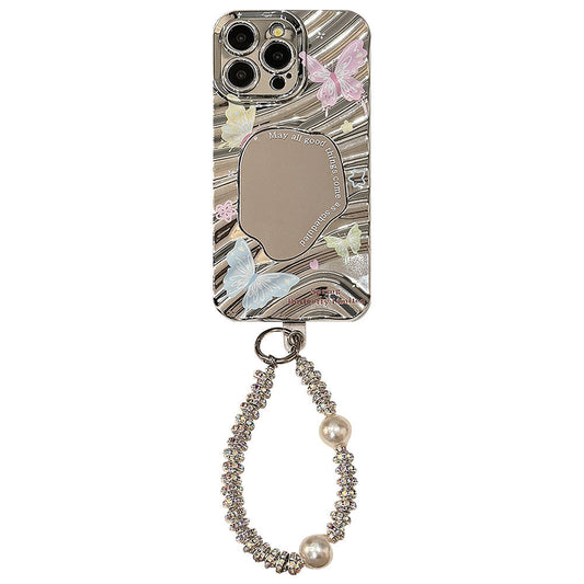 Color butterfly iPhone15 iPhone case 17 premium sense 11 mirror 13promax for 16 lanyard hard