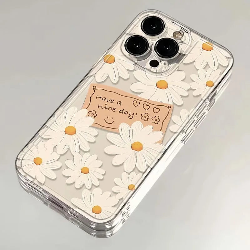 White Daisy Have A Nice Day Phone Case