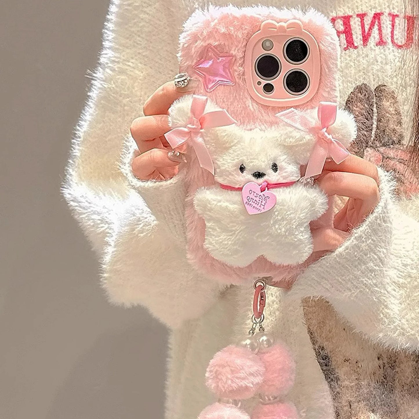 Pink Plush 3D Doll Phone Case