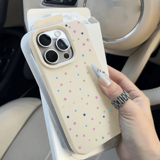 Star Soft Leather Silicone Phone Case