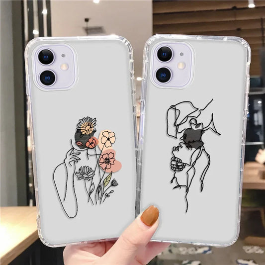 Abstract Line Face Aesthetic Phone Case