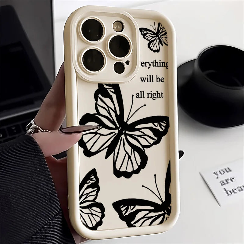 Black Butterfly Silicone Phone Case