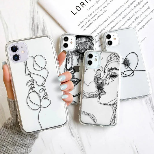 Abstract Line Face Aesthetic Phone Case