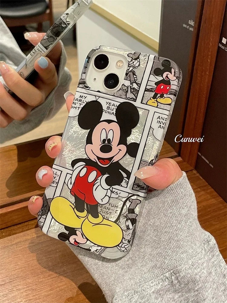 Cartoon Lovely Mickey Mouse Pendant Lanyard Strap Phone Case